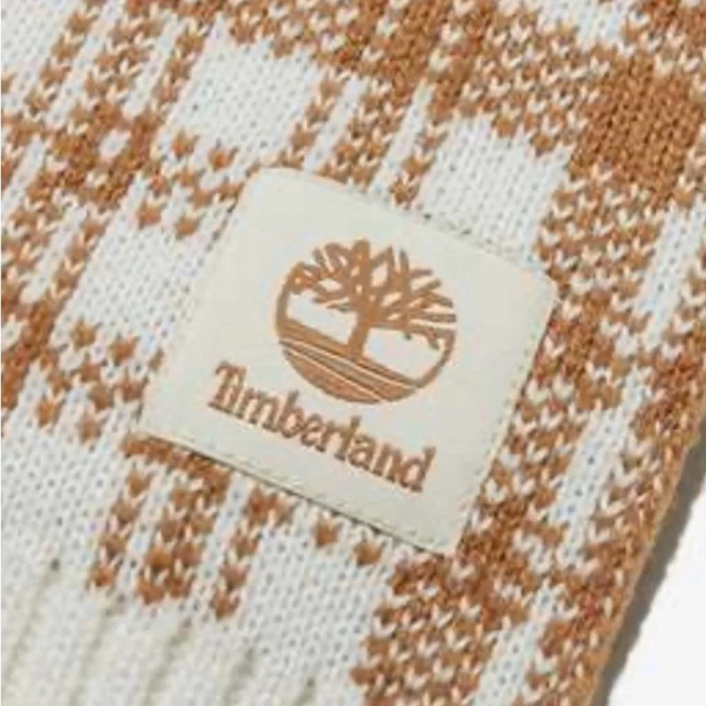 Timberland Women’s Tan & White Plaid Scarf NWT